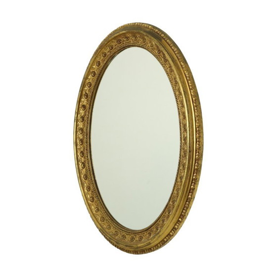 Image 1 of Large Oval Classic Mirror Gold Leaf Baroque Style Flowers 85cm