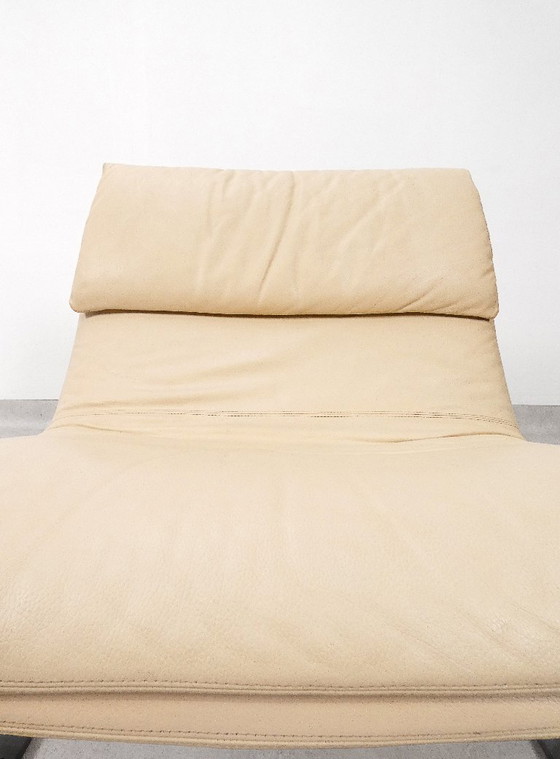 Image 1 of  Saporiti Onda Stuhl – cremefarbenes Leder 