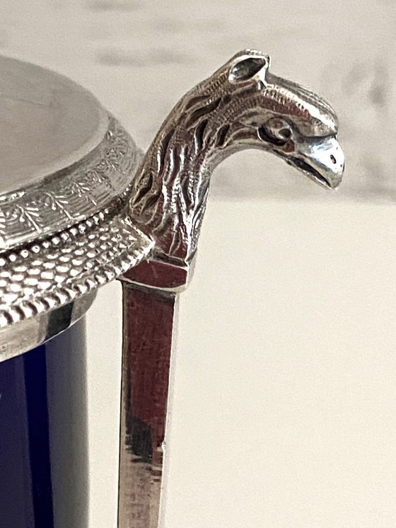 Image 1 of Tarro de mostaza en plata esterlina (950°/°°°) Marcado 1er gallo época Imperio-Consulado