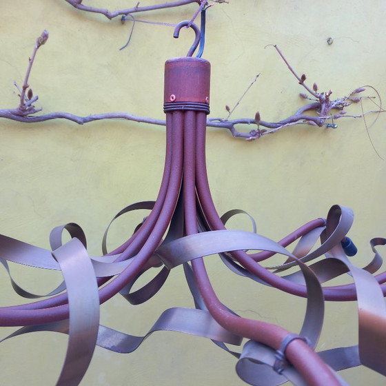 Image 1 of Lámpara de techo grande y 2 apliques de pared 'Folded Ribbon' de Jacco Maris.