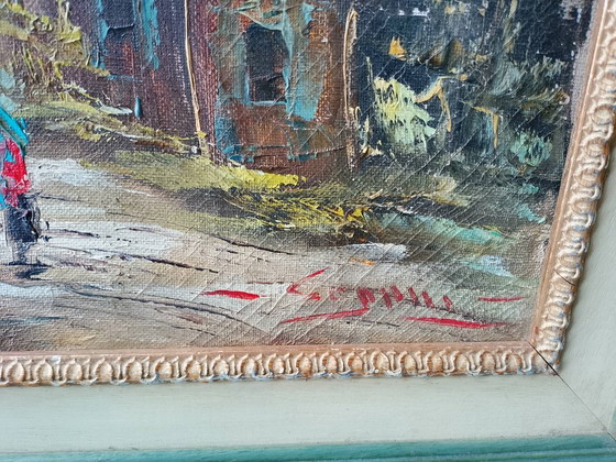 Image 1 of Dipinto ad olio su tela paesaggio, firmato