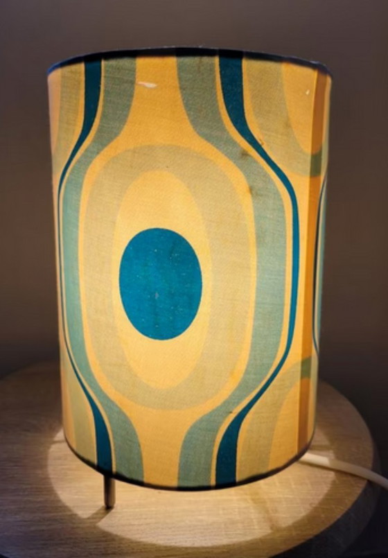 Image 1 of Vintage fabric design lamp 22 cm blue/white