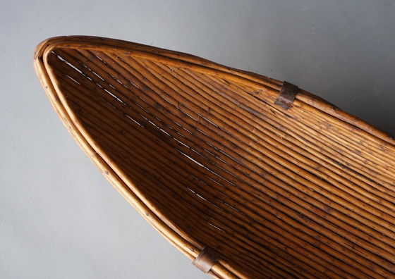 Image 1 of Grote rotan fruitmand, jaren 70