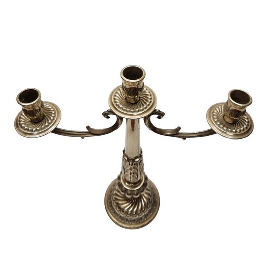 Image 1 of Candeliere vintage in ottone a tre bracci