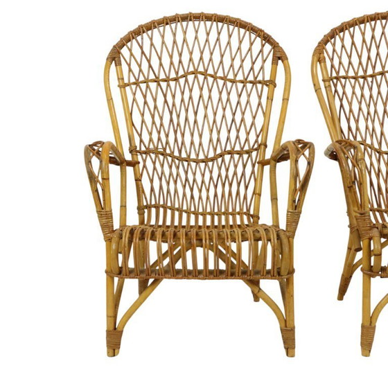 Image 1 of Set vintage di sedie in rattan Poltrone Boho