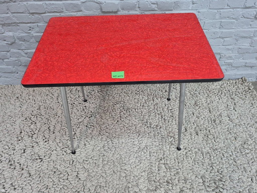 Vintage Design Brabantia Kitchen Table – Red Formica Top, The Netherlands, 1960s