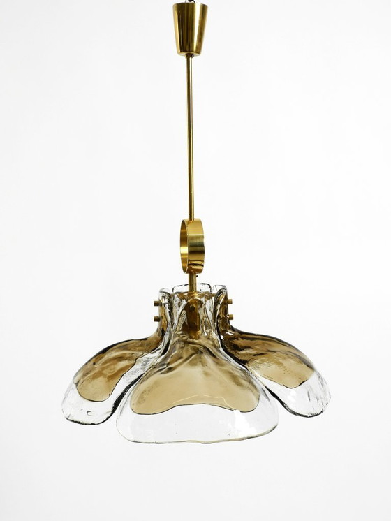 Image 1 of Beautiful, rare, original 1960s J.T. Kalmar Franken heavy Murano glass floral ceiling lamp