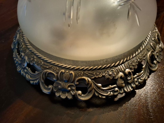 Image 1 of Lampe de plafond vintage/ brocante avec rosette rand