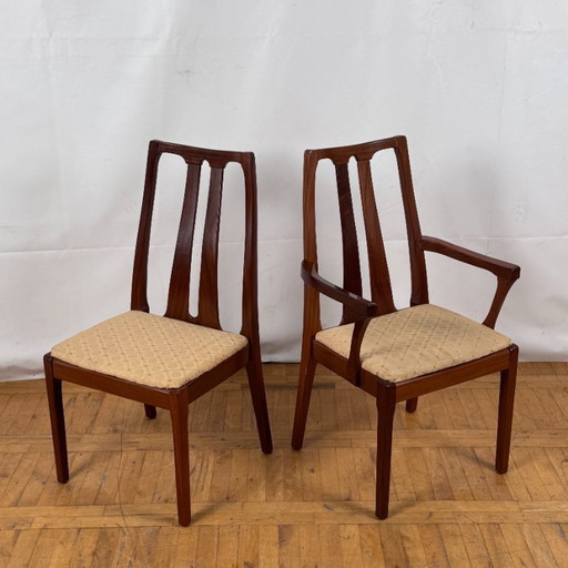 Ensemble de 6 chaises de salle à manger vintage en teck Nathan, 1970 - British Mid-Century Modern