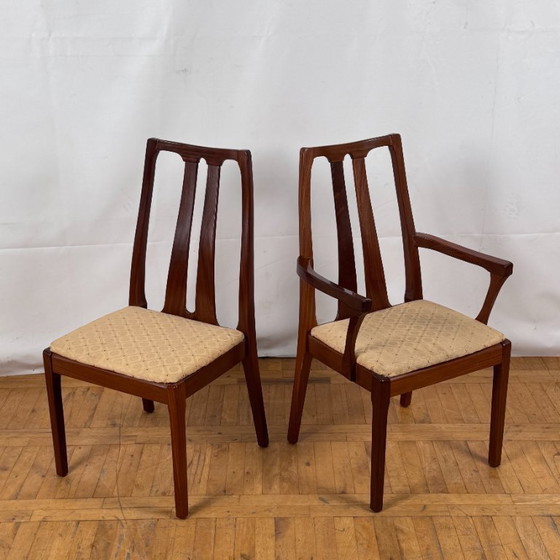 Image 1 of Set di 6 sedie da pranzo vintage in teak Nathan, anni '70 - British Mid-Century Modern