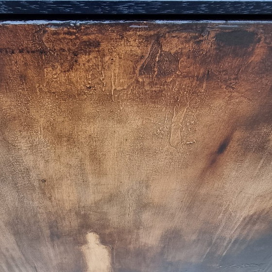 Image 1 of Frances Eckhardt - figurative painting mysterious figure 90x90 cm modern art hand-painted