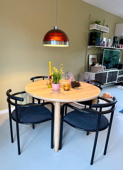 Set of 4 ‘Segis’ dining chairs by Carlo Bimbi for Martina - Italy, 1980s / black with grey upholstery