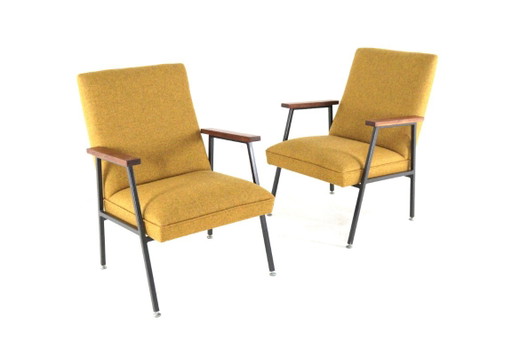 Vintage Gispen Genie Armchair Newly Upholstered Restored – fauteuils, Metal