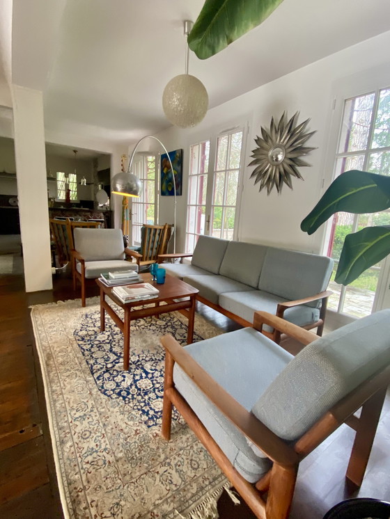 Image 1 of Ensemble de salon scandinave en teck massif – Komfort, Danemark, années 1960