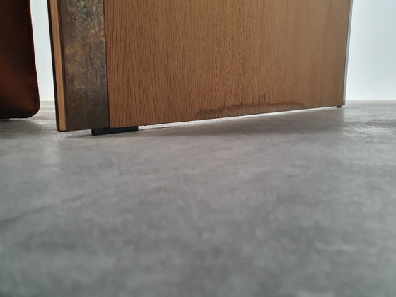 Image 1 of Oak Brass Vintage Design XL table custom made