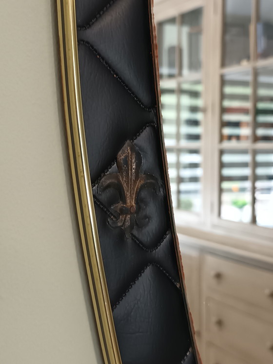 Image 1 of Specchio ovale vintage nero e oro