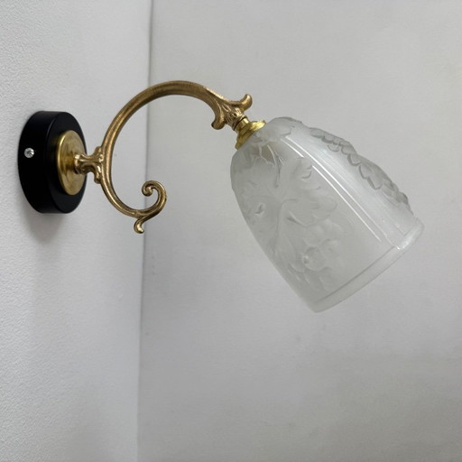 LOT 3 ANCIENNES APPLIQUES EN VERRE MOULE VINTAGE