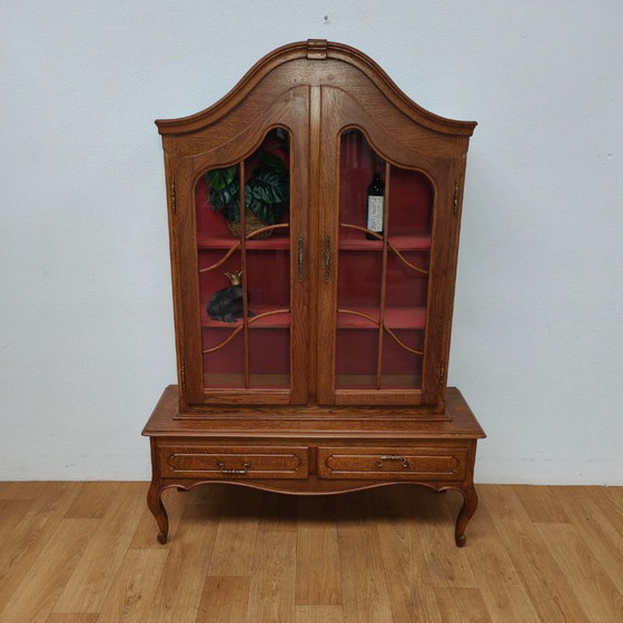 Image 1 of Vintage Queen Ann kast vitrinekast buffetkast servieskast