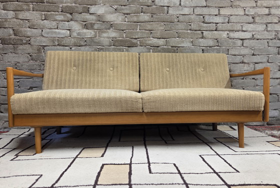 Image 1 of Divano trasformabile vintage Stella in stile scandinavo, in legno di faggio - anni '70