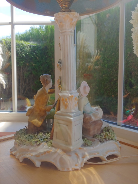 Image 1 of Lampada da tavolo in porcellana dipinta a mano, Napoli