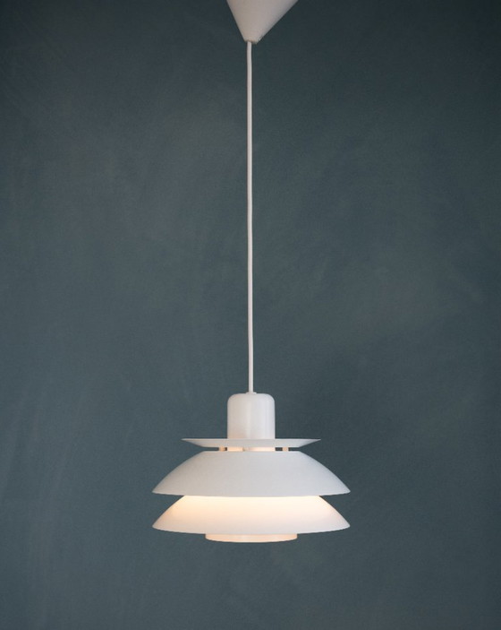 Image 1 of Dänische E.S. Horn Typ 776 Pendelleuchte aus Weißmetall