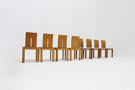 Image 1 of  Vintage Italiaanse eetkamer stoelen set van 8