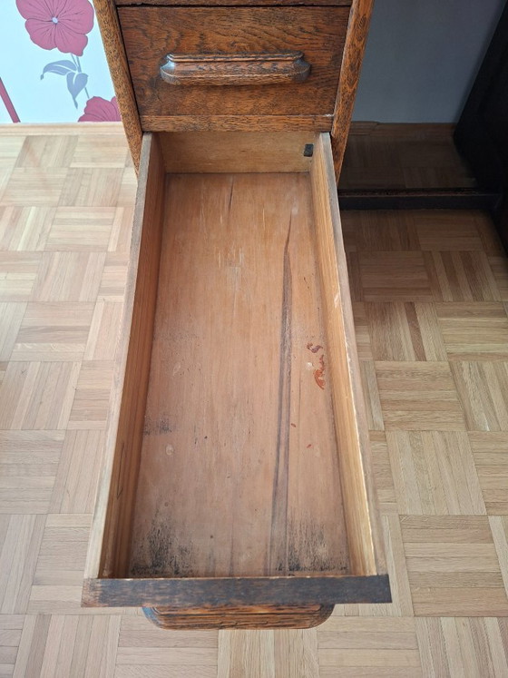 Image 1 of Scrivania antica in rovere con piano a rullo – completamente funzionale con chiave