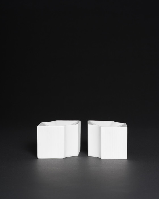 Image 1 of Vintage ROSENTHAL Sami Wirkkala Duitse bisque porseleinen vaas en kandelaars