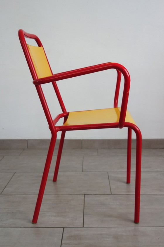 Image 1 of Stella metalen fauteuil uit de jaren 50