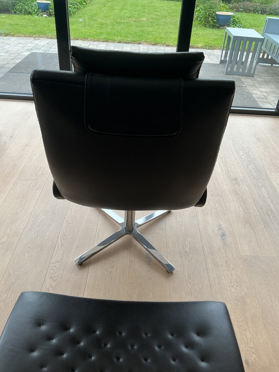 Image 1 of De Sede. DS 51 Relax Swivel Armchair & Ottoman. With Headrest and Armrests