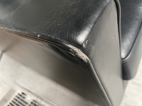 Image 1 of Florence Knoll 3 zits bank zwart leder