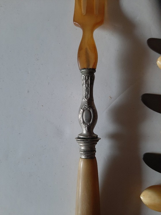 Image 1 of Juego de cuchillos antiguos de cuerno