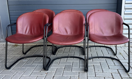 6x Gastone Rinaldi Design Sedie da pranzo – Gaston Rinaldi, Leather, Metal (photo 15 of 15)