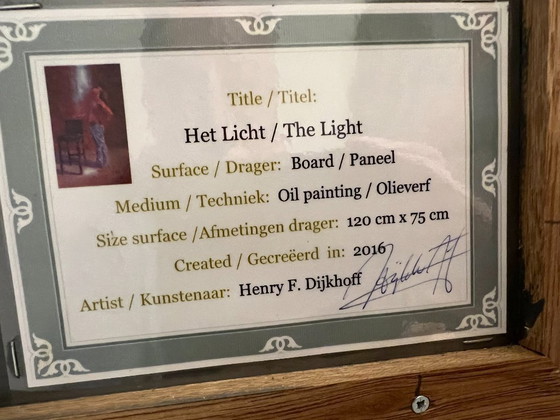 Image 1 of Pittura a olio su tavola "La luce"