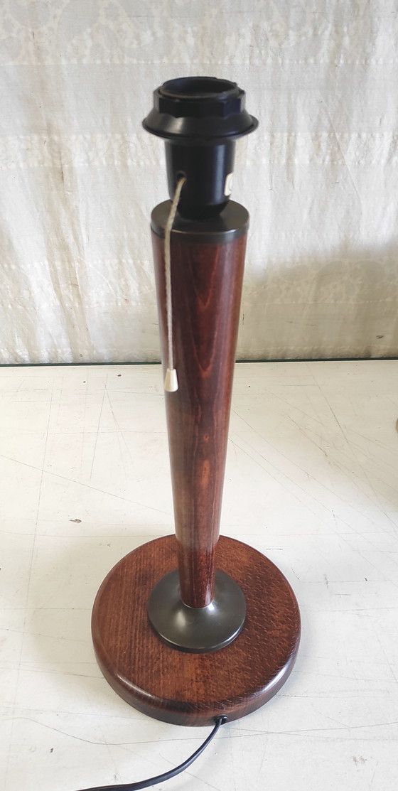 Image 1 of Lampe à poser par Unilux en bois et laiton - mid. XXeme