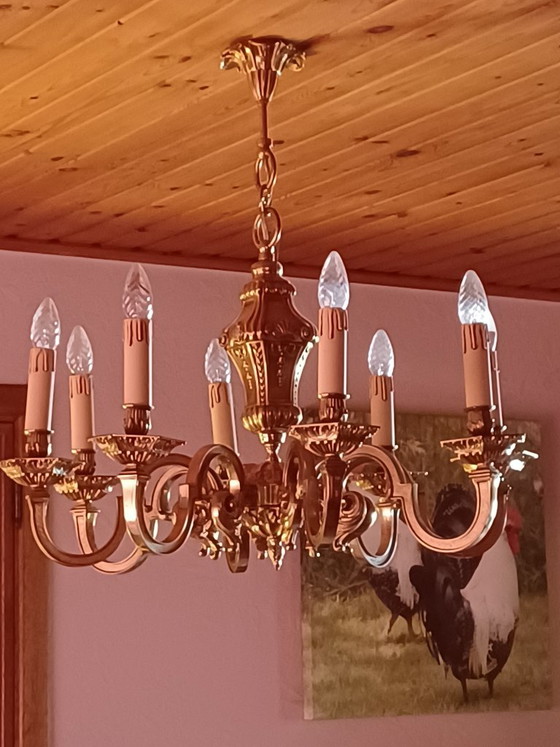 French Baroque Chandelier 8 Arms | Solid Bronze Heavy Mazarin Luster (photo 3 of 12)