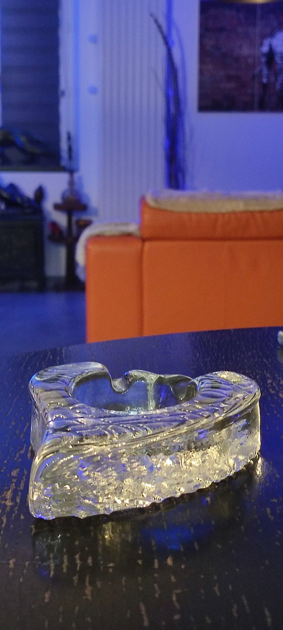 Image 1 of Vintage thick glass ashtray, Scandinavian design, 1960s-70s