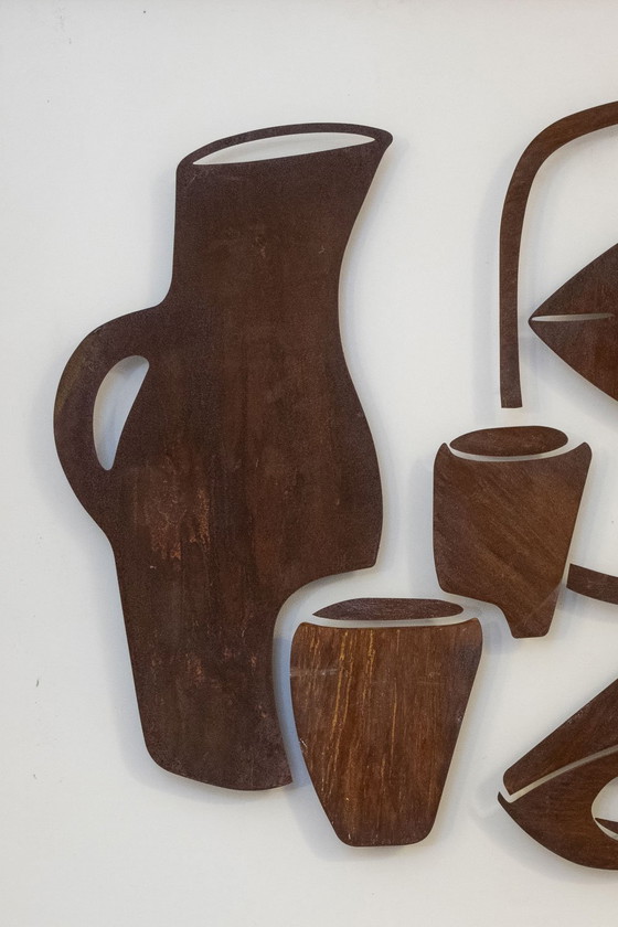 Image 1 of Panneau décoratif en métal intitulé « Natumo ». Travail contemporain.