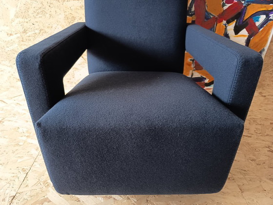 Image 1 of CASSINA Utrecht 637 armchair in Midnight BLUE Kvadrat wool by Gerrit Rietveld