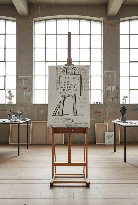 David Hockney (1937-2026), Manifesto per una mostra canina, Manifesto originale vintage degli anni '90, (photo 2 of 10)