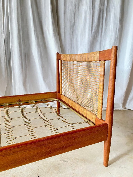 Letto danese in teak di Peter Hvidt e Orla Mølgaard per Soborg Møbler – Søborg Møbler, Letti, Metallo, Rattan (photo 3 of 18)