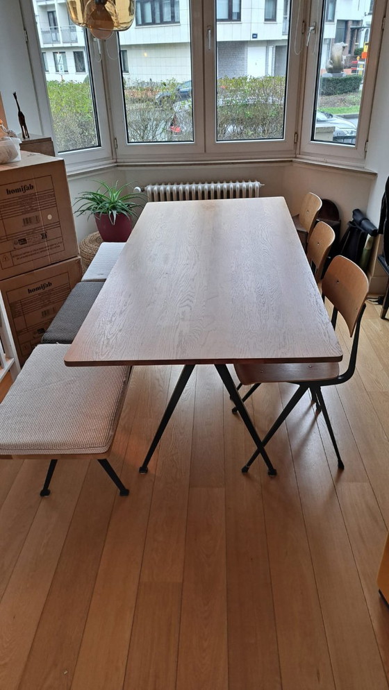 Image 1 of Hay - Pyramid Table and Bench + 3 Chairs Result