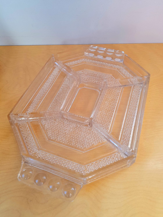 Image 1 of Vorspeisentablett aus Glas im Art-Deco-Stil