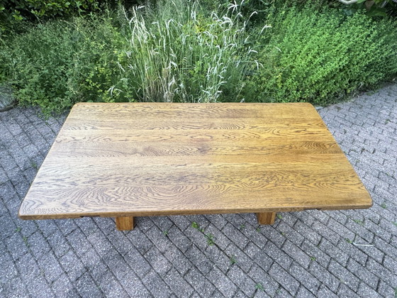Image 1 of Brutalist oak dining table by De Puydt
