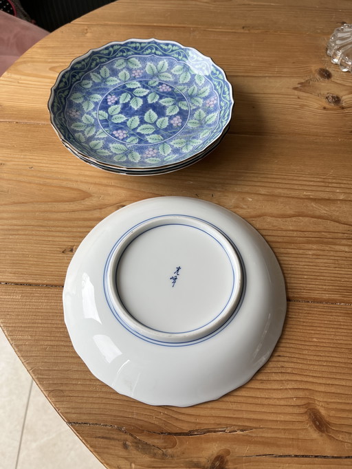 Set van 3 stuks Japanse porseleinen bordjes