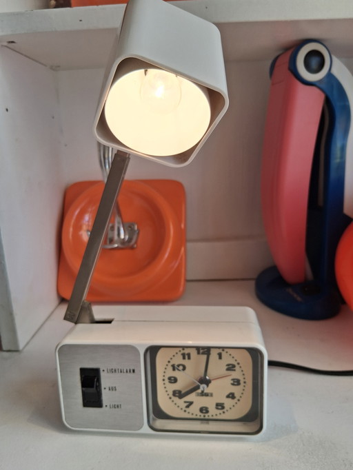 Esge vintage alarm clock with alarm light collapsible,1960 telescope lamp