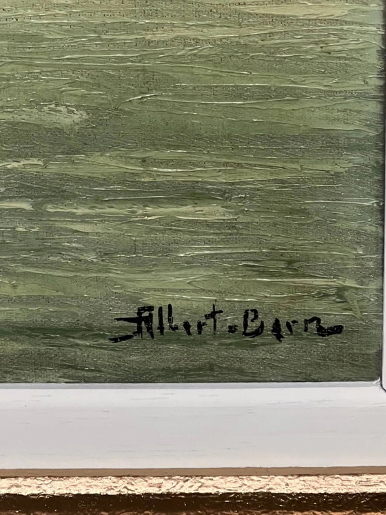 Albert Bern ( ) "Paesaggio marino". Impressionismo. – Dipinti e disegni, Canvas, Vintage (photo 6 of 8)