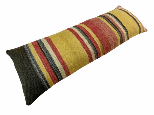 Funda de cojín única de kilim y alfombra – 120 x 40 cm