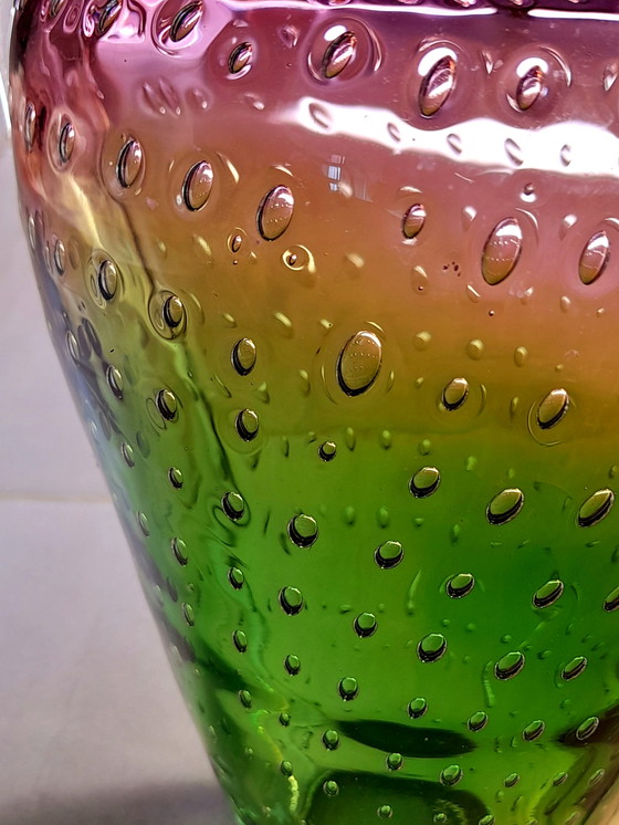 Image 1 of Strawberry Vase in Murano Bubbled Glass, 1960