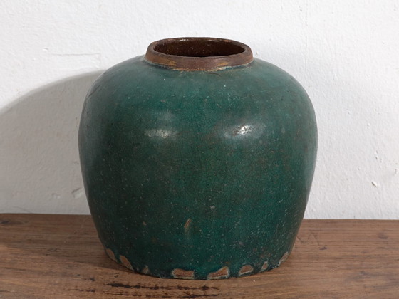 Antieke geglazuurde keramische vaas (ca. 1820) #14 – Vazen (photo 26 of 34)